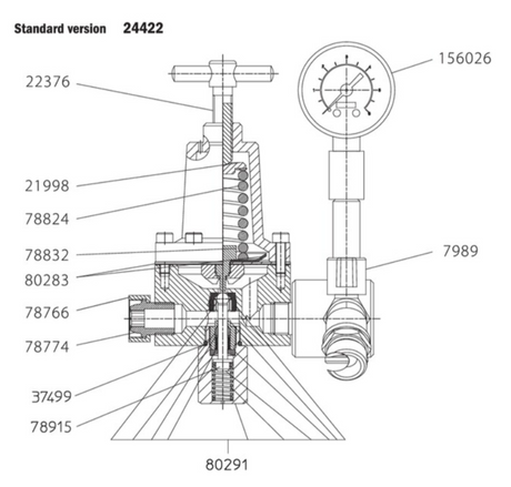 SATA 22376 T-Handle, 0/124 - Total Finishing Supplies