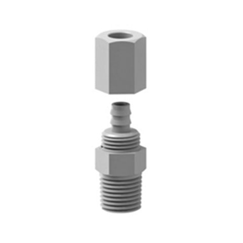 Hosco Hose and Tubing Connectors, High Performance Non-Conductive, NPT Style, Tube Dimension x Tapered Male (Various Size Options)