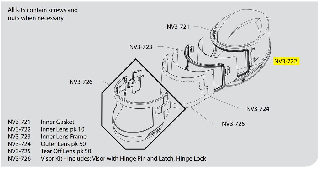 Nova 3 Inner Lens - PK 10; NV3-722 - Total Finishing Supplies