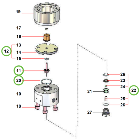 Sames® Fluid Regulator Repair Kit 155-271-907, For Airmix® Inline Pressure Regulator PH - Total Finishing Supplies