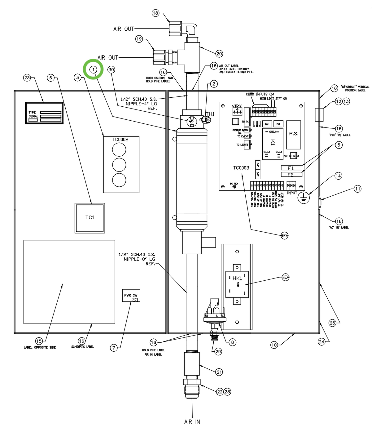 Ransburg A11028-00 Cool Touch In-Line Air Heater