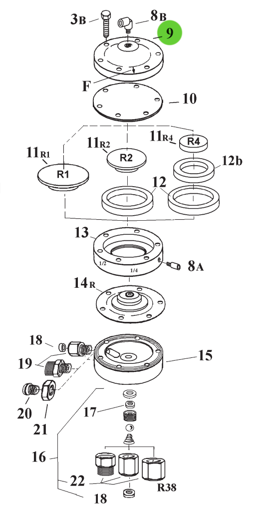 DeVilbiss HGB-54 Pneumatic Regulator Cover
