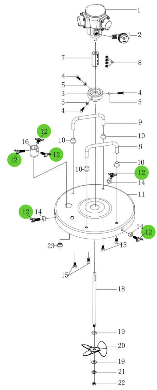 Total Finishing Tank Lid Screw; For 5 Gallon Agitator