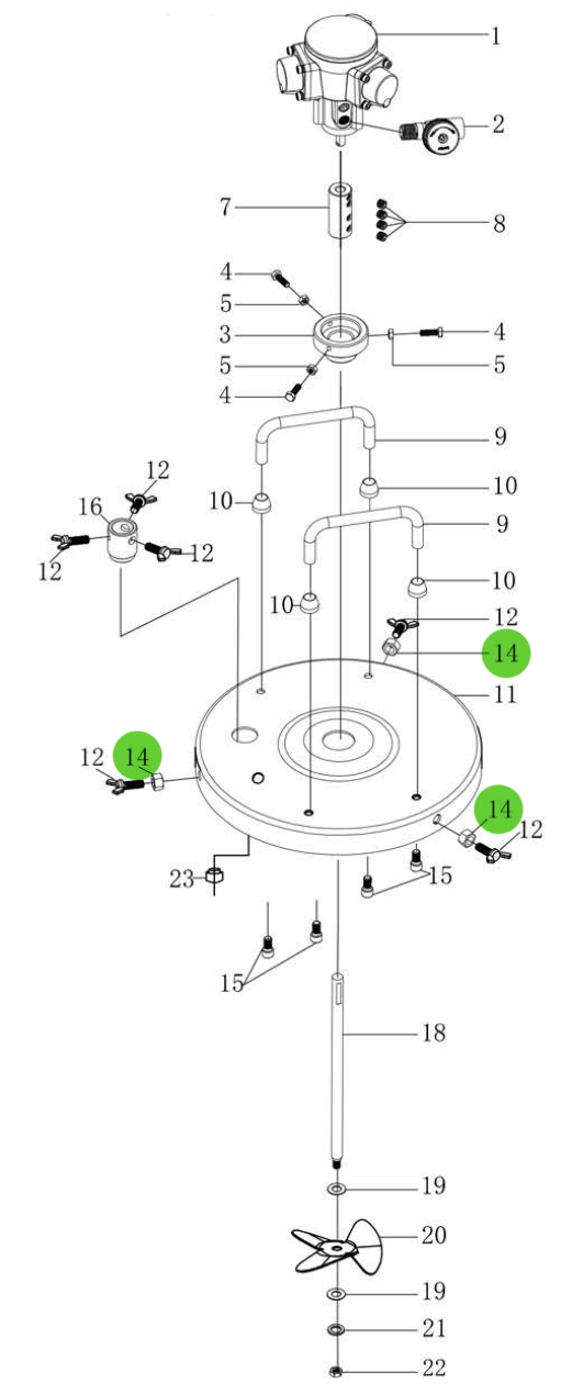 Total Finishing Tank Lid Nut; For 5 Gallon Agitator