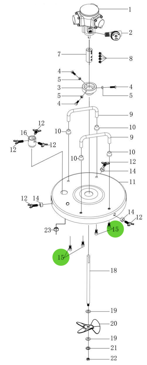 Total Finishing Handle Fixing Screw; For 5 Gallon Agitator