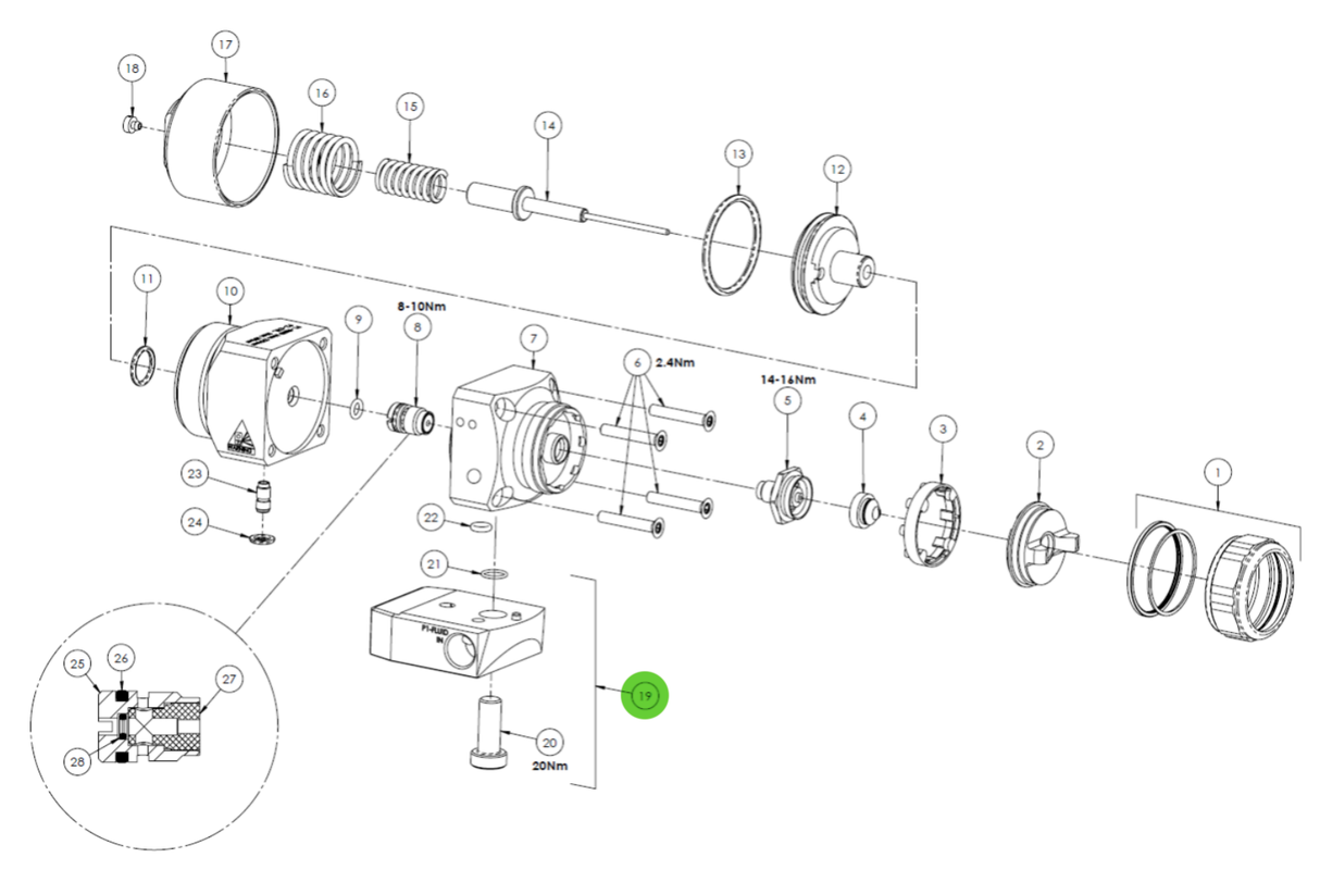 Binks SPA-428U-K Screw Recirculation Manifold Spares Kit