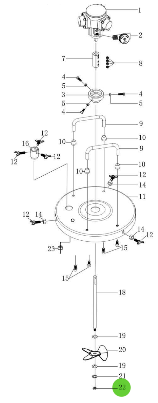 Total Finishing Inner Fixing Screw; For 5 Gallon Agitator