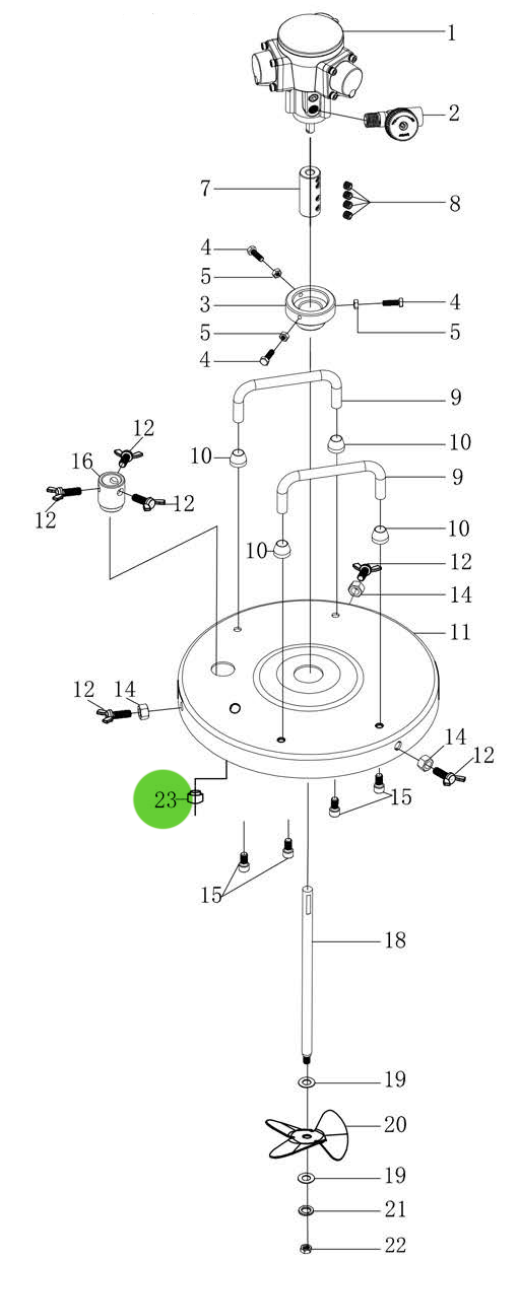 Total Finishing Backflow Pipe Fixing Seat; For 5 Gallon Agitator