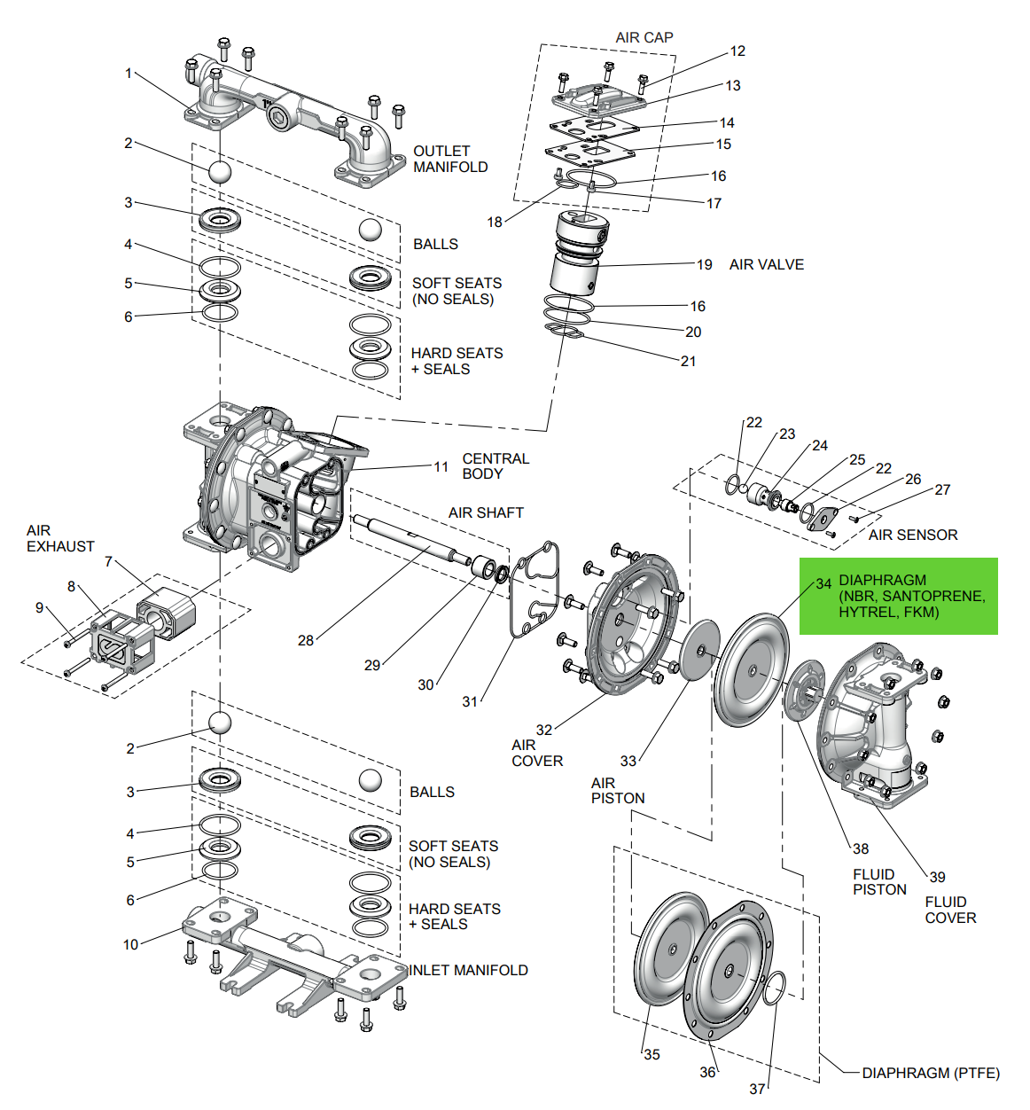 Samoa UP10R-WP-00X Diaphragm Kit