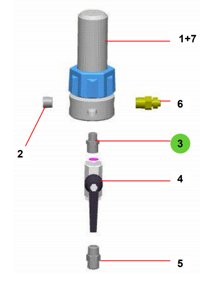 Sames® 906-314-204 Fitting, Double Male, 1/4" - 3/8" BSP