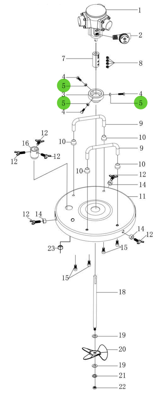 Total Finishing Air Motor Fixing Nut; For 5 Gallon Agitator