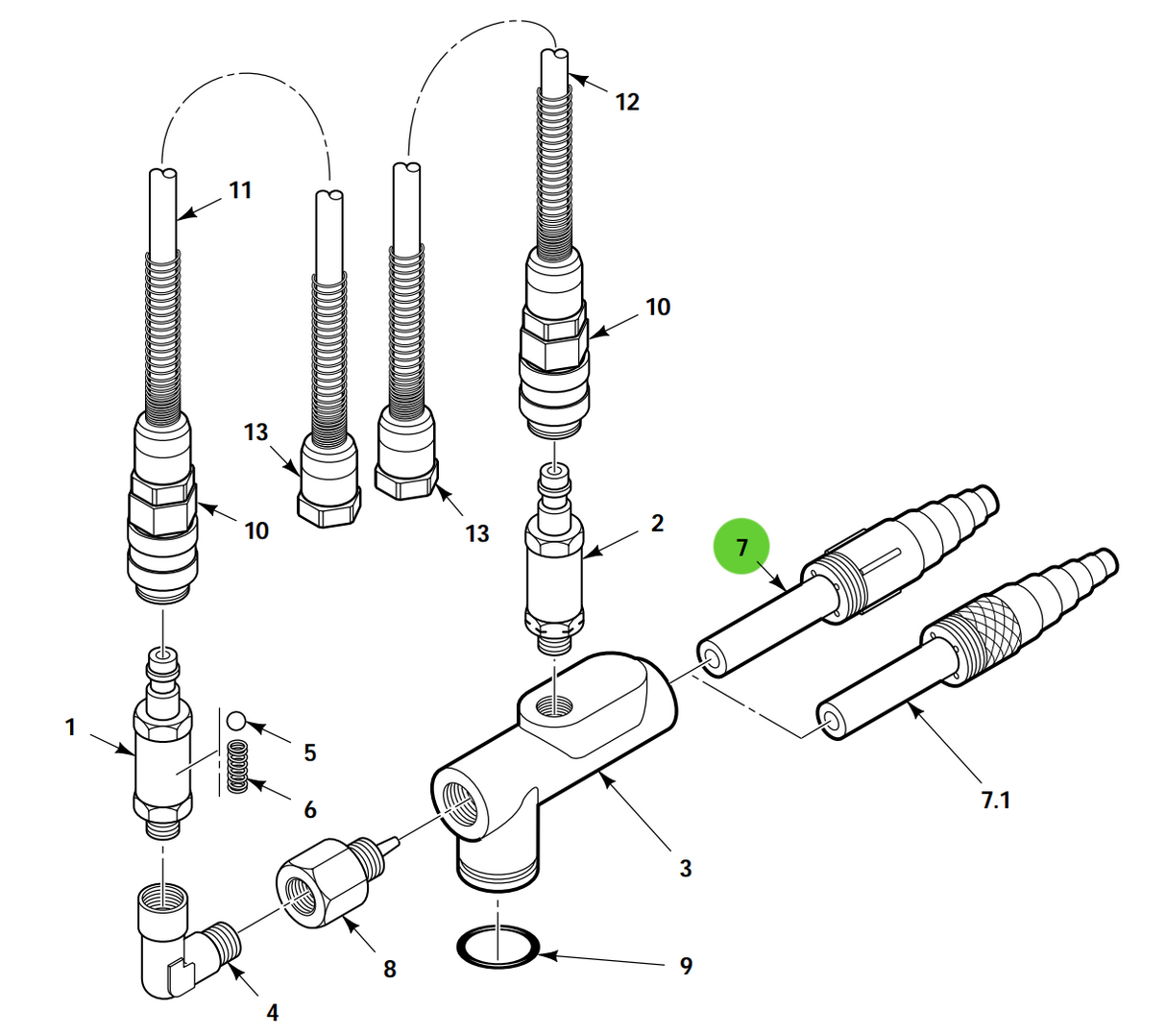 Aftermarket Gema® 344338 PI-3 Hose Fitting Tefzel (Non-OEM)
