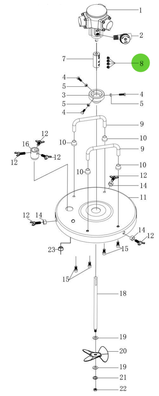 Total Finishing Connector Fixing Screw; For 5 Gallon Agitator