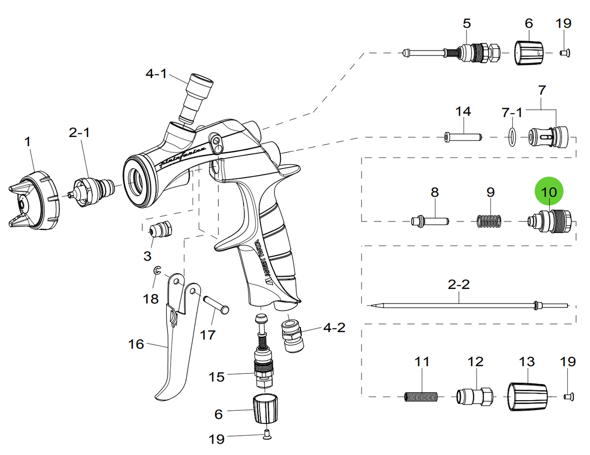 Anest Iwata Fluid Adjust Guide Set WS-400, LS400