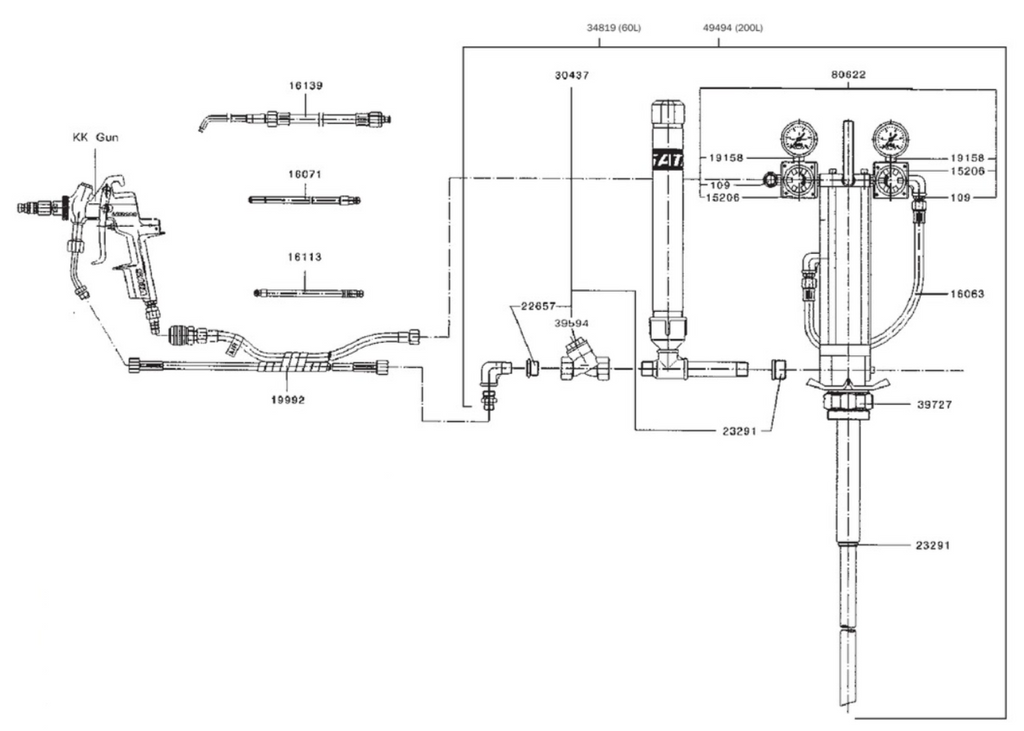 SATA 34819 HKU Pump, 3:1, 60L w/ Control Unit - Total Finishing Supplies