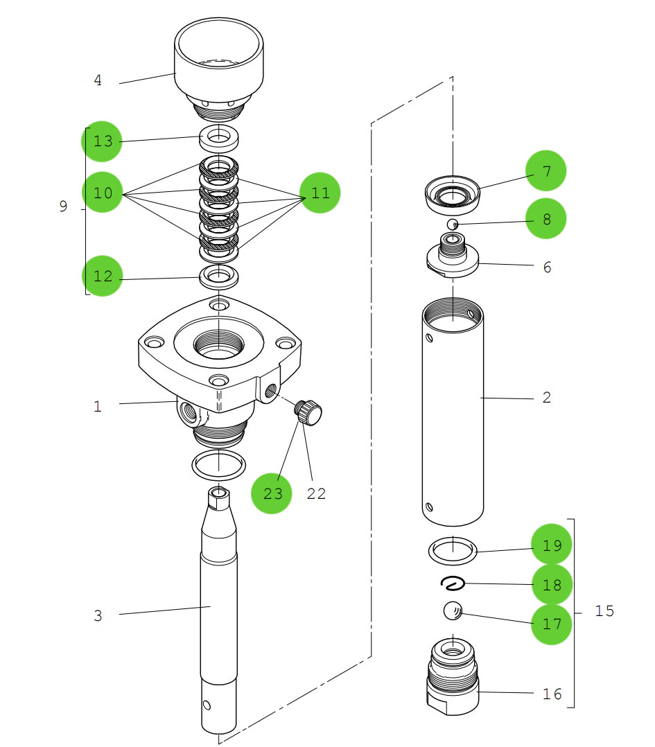 Sames® 144-970-090 KIT, SEAL, HYD C240 PLFLD, PTFEG
