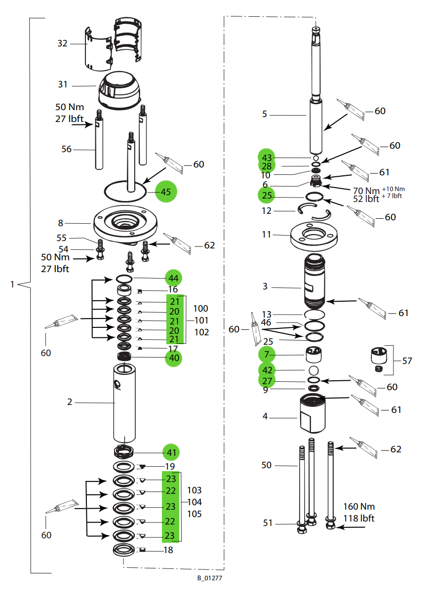 Wagner 2319924 Service Kit Fluid Section PP110 PE+L