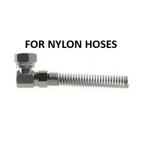 Hosco Hose and Tubing Connectors, Spring Guard Elbow, For Nylon Hoses (Various Size Options)