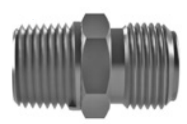 Hosco 4T-6 Coupling Hex 1/4" NPT(M) x 3/8" NPS(M) - Total Finishing Supplies