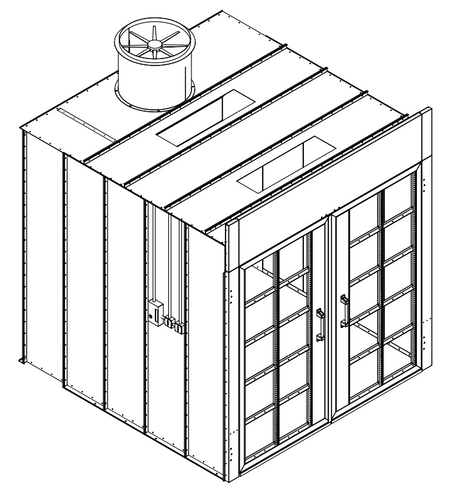 Industrial Paint Booth With Eco Doors 12' Wide x 9' High x 10' Deep (TF12910ED Series) - Total Finishing Supplies