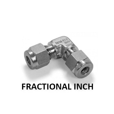 Hosco 316 Stainless Steel Compression & Instrumentation Fittings, Union Elbow, Fractional Inch (Various Size Options)