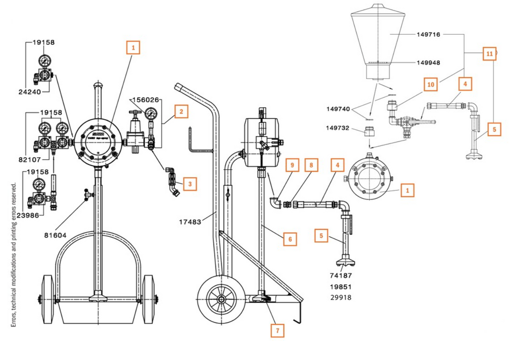 SATA 72918 Material Connection, Single Gun - Total Finishing Supplies