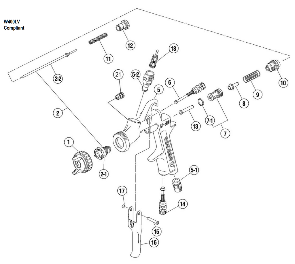 Anest Iwata W400-LV Fluid Nozzle - Total Finishing Supplies