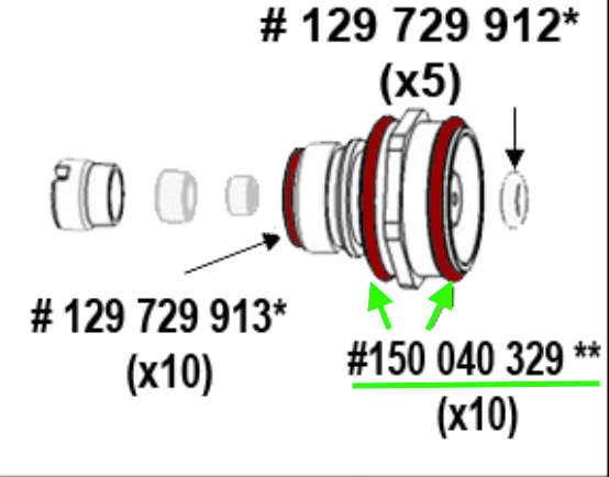 Aftermarket KREMLIN® 150.040.329 Diffuser O-Ring Seal (Qty 10) (Non-OEM) - Total Finishing Supplies