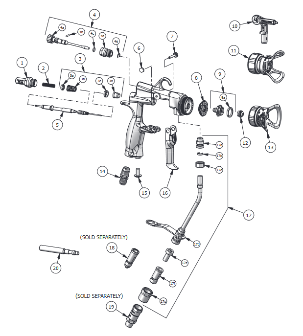 Binks Trophy AA Series 1600 Air Assisted Airless Spray Guns - Total Finishing Supplies