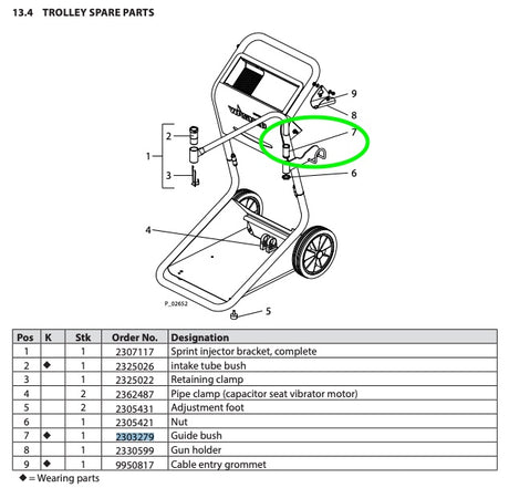 Wagner Sprint Injector Bracket Guide Bushing (Part# 2303279) - Total Finishing Supplies