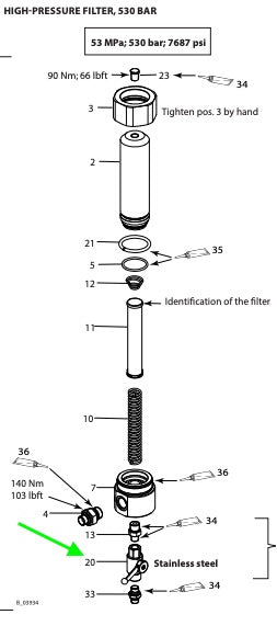 Wagner High Pressure Filter, Stainless Steel Ball Valve - Total Finishing Supplies