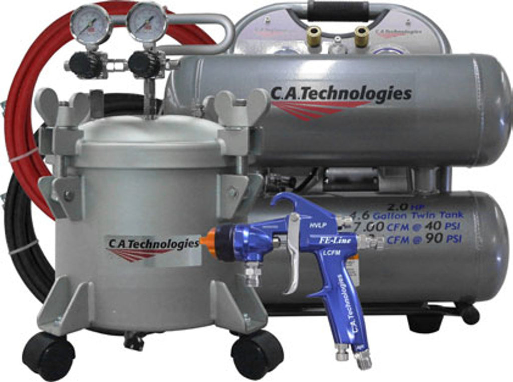 HVLP FELCFM 2 Gallon Pressure Pot Portable Compressor Outfit - Total Finishing Supplies