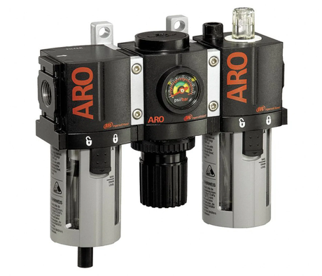 1/2" FRL, 2000 Series, Metal Bowl w/Sight Glass, Auto Drain, 150 SCFM - Total Finishing Supplies