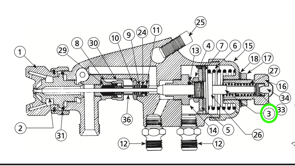 Binks 21 & 21V Automatic Gun Needle Valve - Total Finishing Supplies