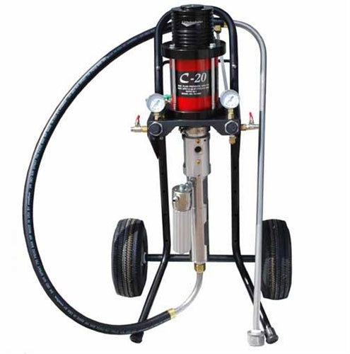 Air Assist Airless 20:1 Fine Finish Pump Cart Mounts Spray Pack with 50' hose and Cougar Spray Gun - Total Finishing Supplies