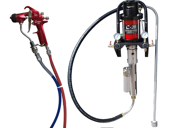 Air Assist Airless 20:1 Fine Finish Pump Wall Mount Spray Pack with 25' Hose and Cougar Spray Gun - Total Finishing Supplies