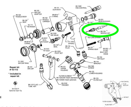 Cougar Needle Assembly (66-130) - Total Finishing Supplies