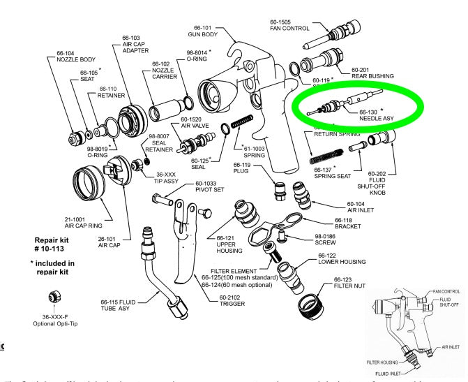 Cougar Needle Assembly (66-130) - Total Finishing Supplies