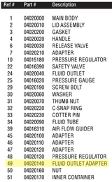 Fluid Outlet Adapter - Total Finishing Supplies