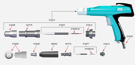 MS Elite M5 Manual Applicator Flat Spray Nozzle Set - Total Finishing Supplies
