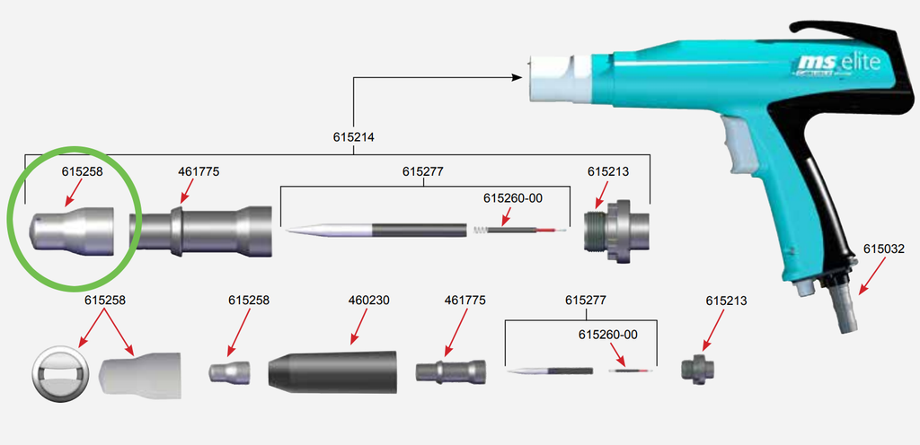 MS Elite M5 Manual Applicator Flat Spray Nozzle - Total Finishing Supplies