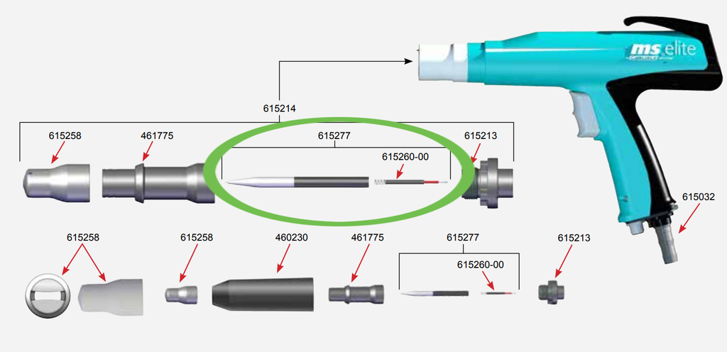 MS Elite, Electrode Replacement Kit A5/M5 (single) - Total Finishing Supplies