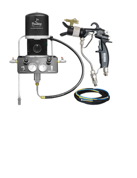 TFS Label Air-Assist-Airless (AAA) 14:1 Peak™ Pump - Wall Model Set-Up (V Packing) with MAMBA® AAA Spray Gun - Total Finishing Supplies