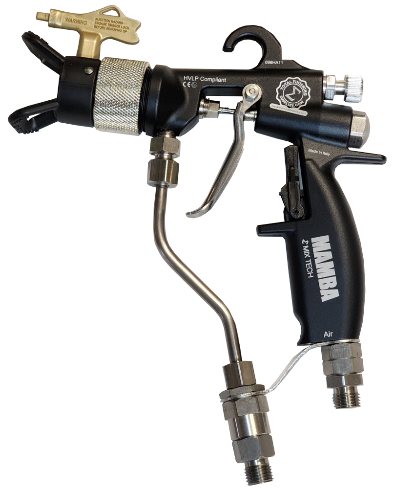 TFS Label Air-Assist-Airless (AAA) 14:1 Peak™ Pump - Cart Model Set-Up (V Packing) with MAMBA® AAA Spray Gun - Total Finishing Supplies