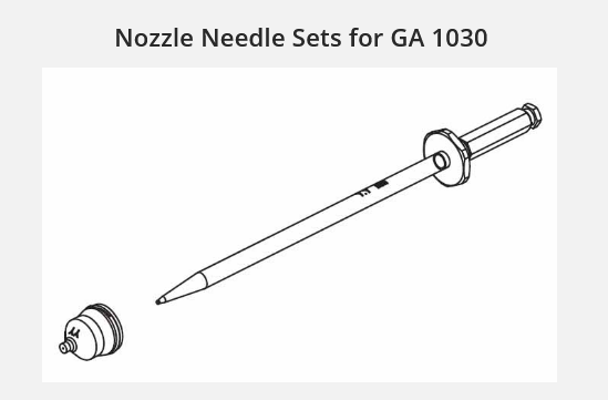 GA1030 AirSpray Automatic Spray Gun Nozzle Needle Set 0.5mm - Total Finishing Supplies