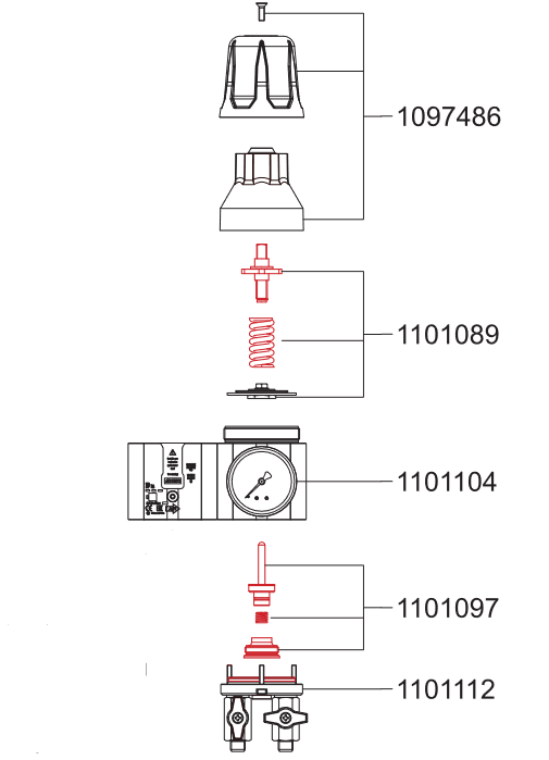 SATA Filter 500 Series Diaphragm Including Pressure Spring & Spindle - Total Finishing Supplies