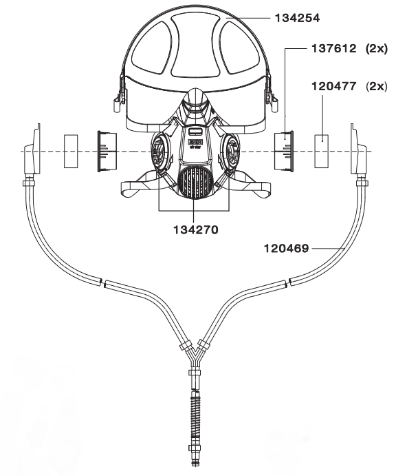 SATA air star C Complete Breathing Tube Assembly - Total Finishing Supplies