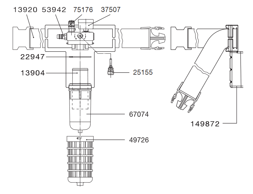 SATA air star C Complete Breathing Tube Assembly - Total Finishing Supplies