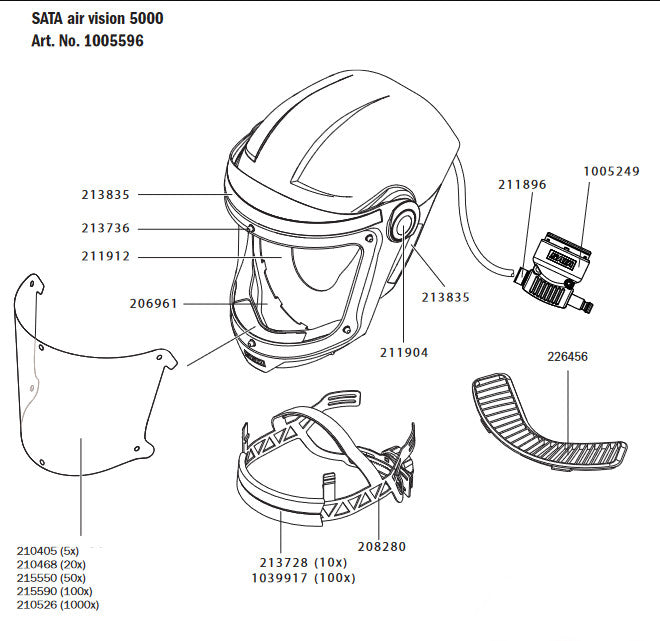 SATA air vision 5000 Quick Attach, High-Flow Air Connection Piece - Total Finishing Supplies