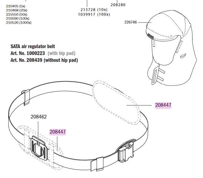 SATA air vision 5000 Comfort Headband, Velcro (100 Pk) - Total Finishing Supplies